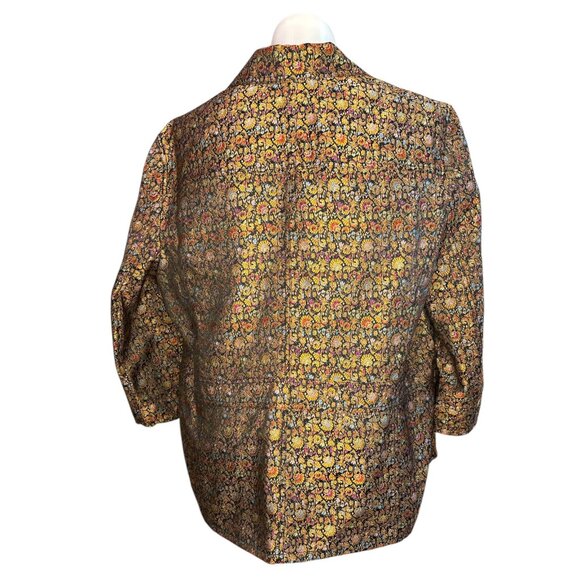 COLDWATER CREEK Brocade Floral Shiny Metallic Jacket 3x Retro Chic Statement Fun - Picture 8 of 14